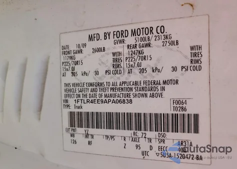 2010 Ford Ranger Super Cab from USA, damaged, VIN 1FTLR4EE9APA06838